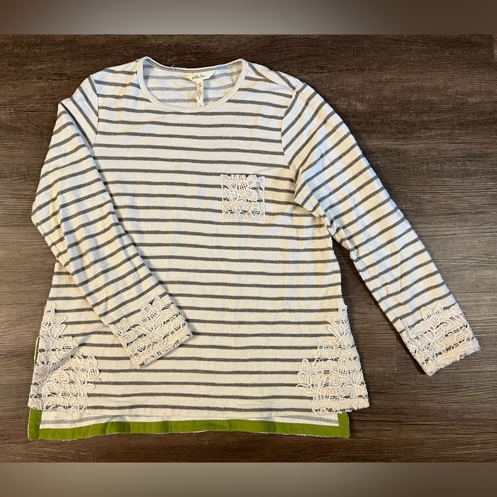 Matilda Jane Clothing The Adventure Begins Classic With A Twist Top Large E40